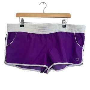 OP Purple Board Shorts with White Trim Y2K ultra low rise size XL